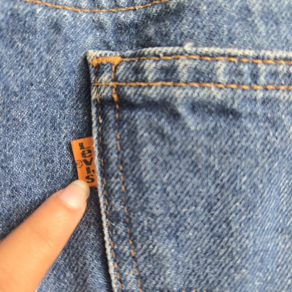 Vtg 90s Levis 517 Blue Jeans Mens 36x33 Orange Tab Straight Boot Distressed USA - Picture 2 of 11